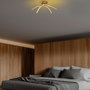 Opviq Lámpara de araña dorada con cuerpo de metal y LED